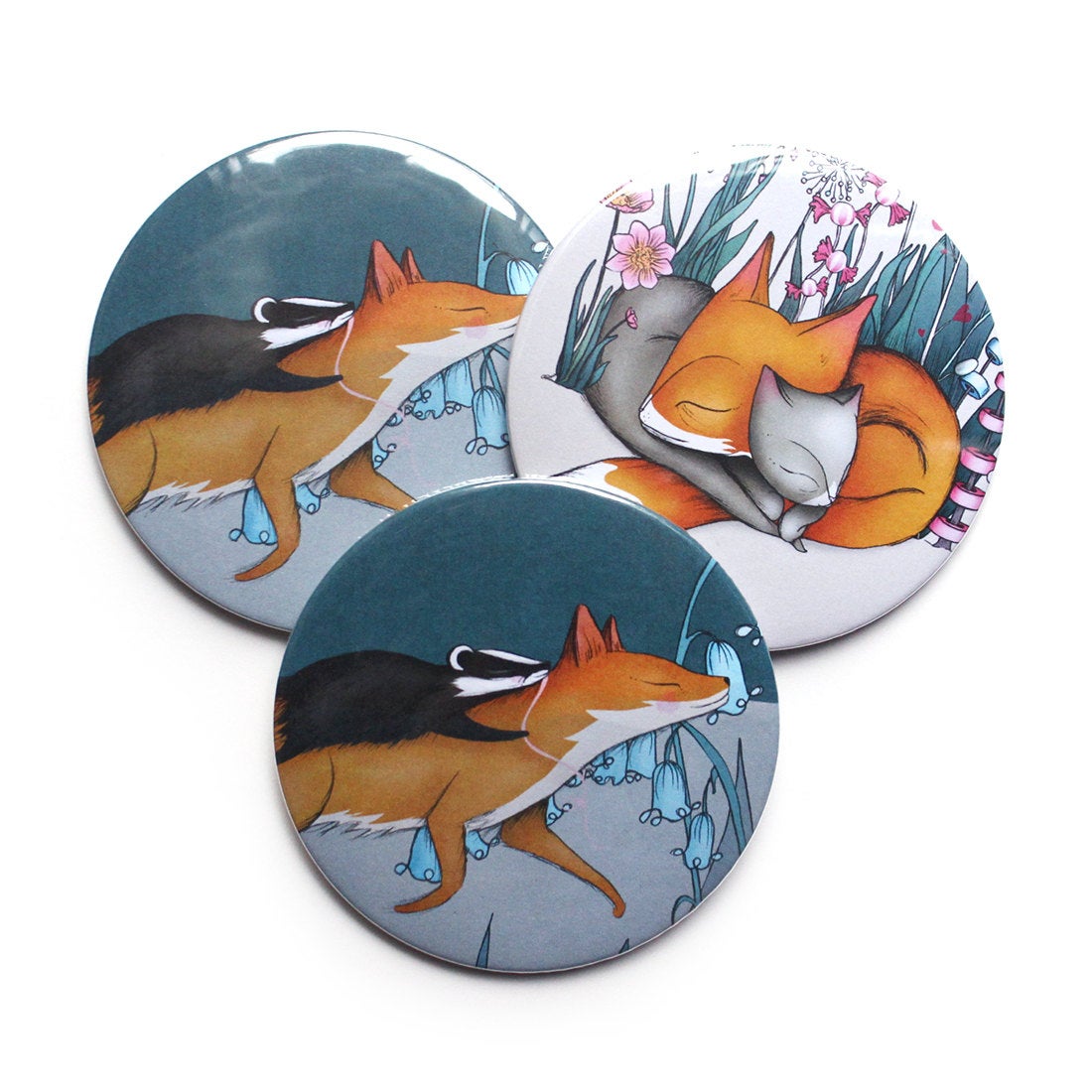 Fox Badger Pocket Mirror