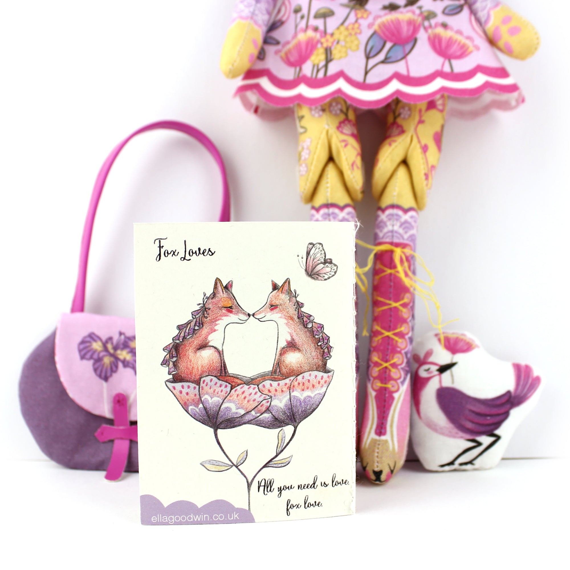 DIY Kit - Iris the Flower Bunny with 12 page Handmade Illustrated Mini Book - FREE UK SHIPPING