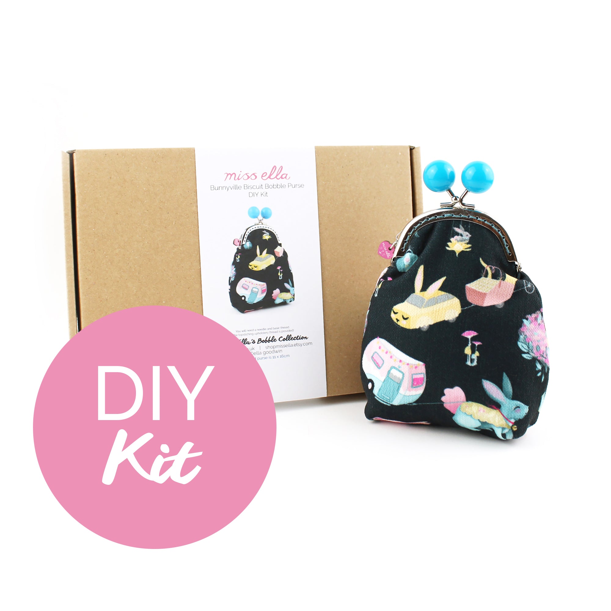 DIY KIT - Bunnyville Biscuit Bobble Purse