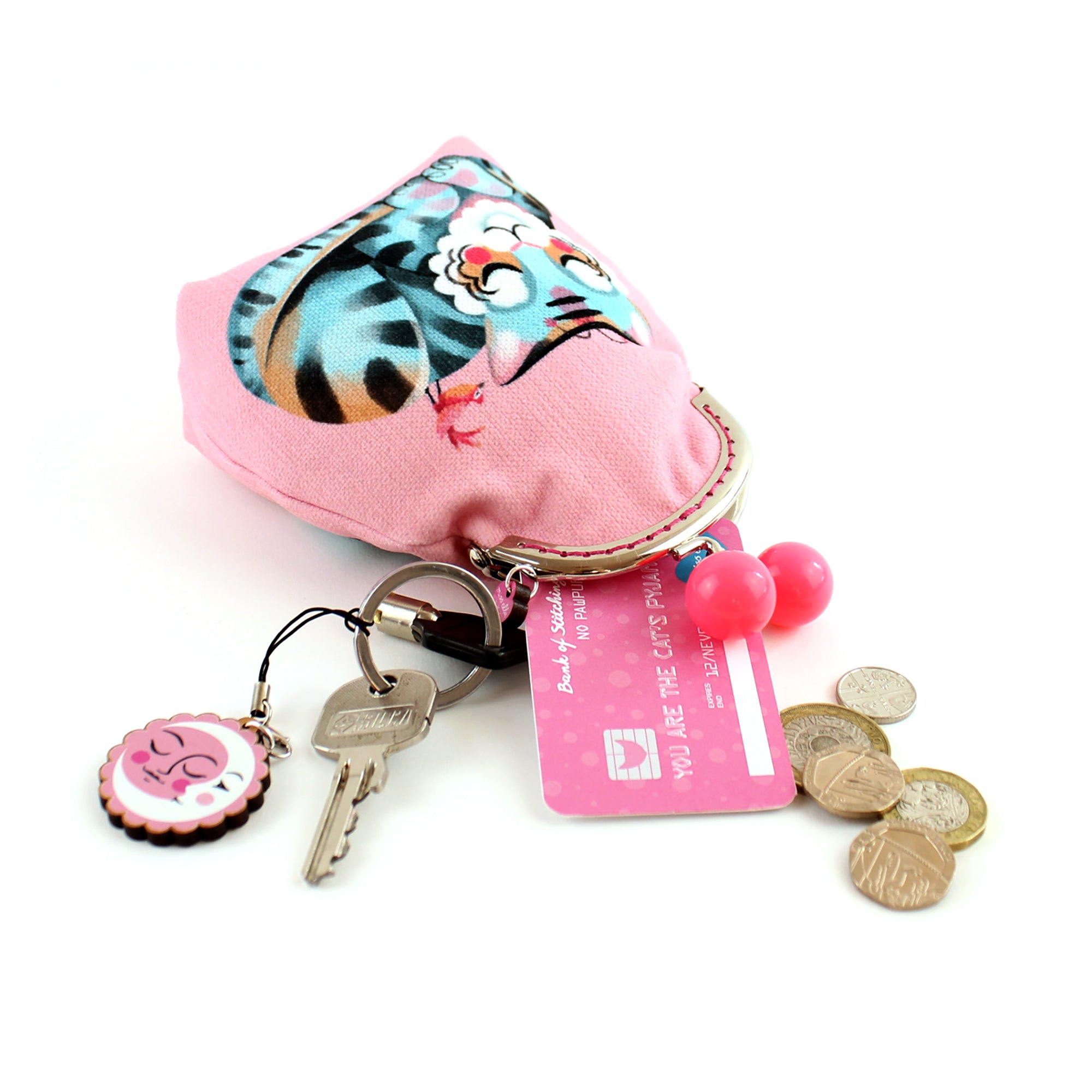 Pink Meditating Tiger Bobble Purse