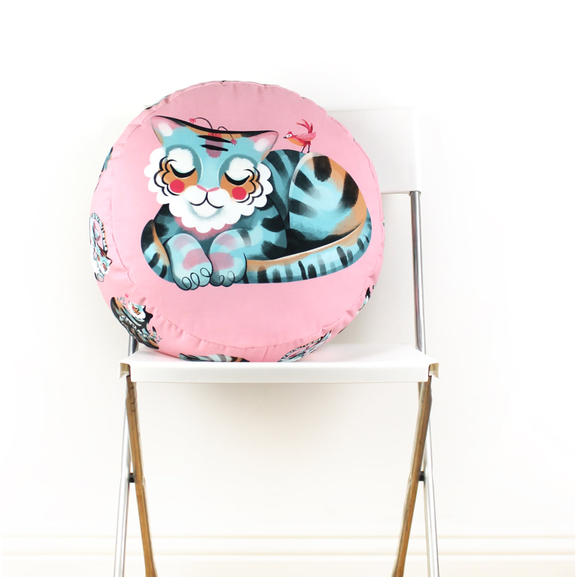 Pink Meditating Tiger cushion