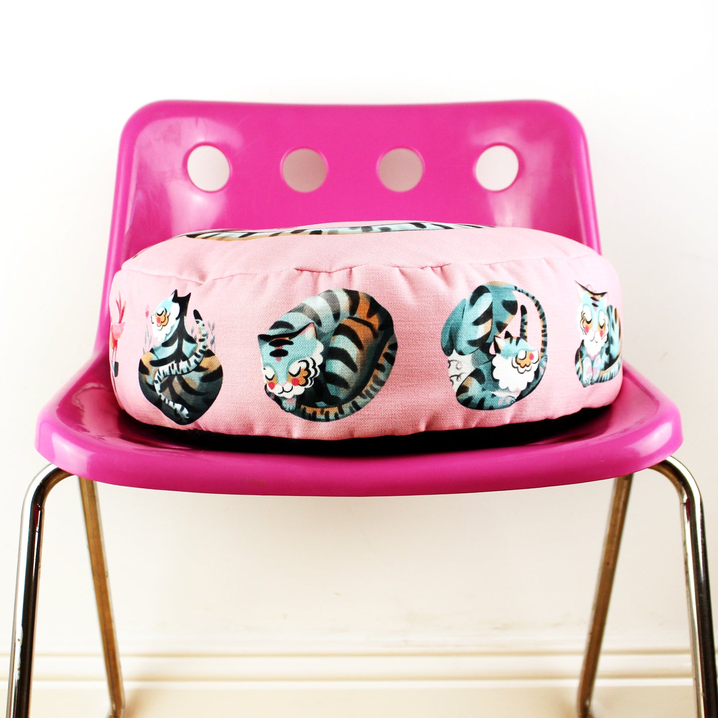 Pink Joyful Tiger Cushion