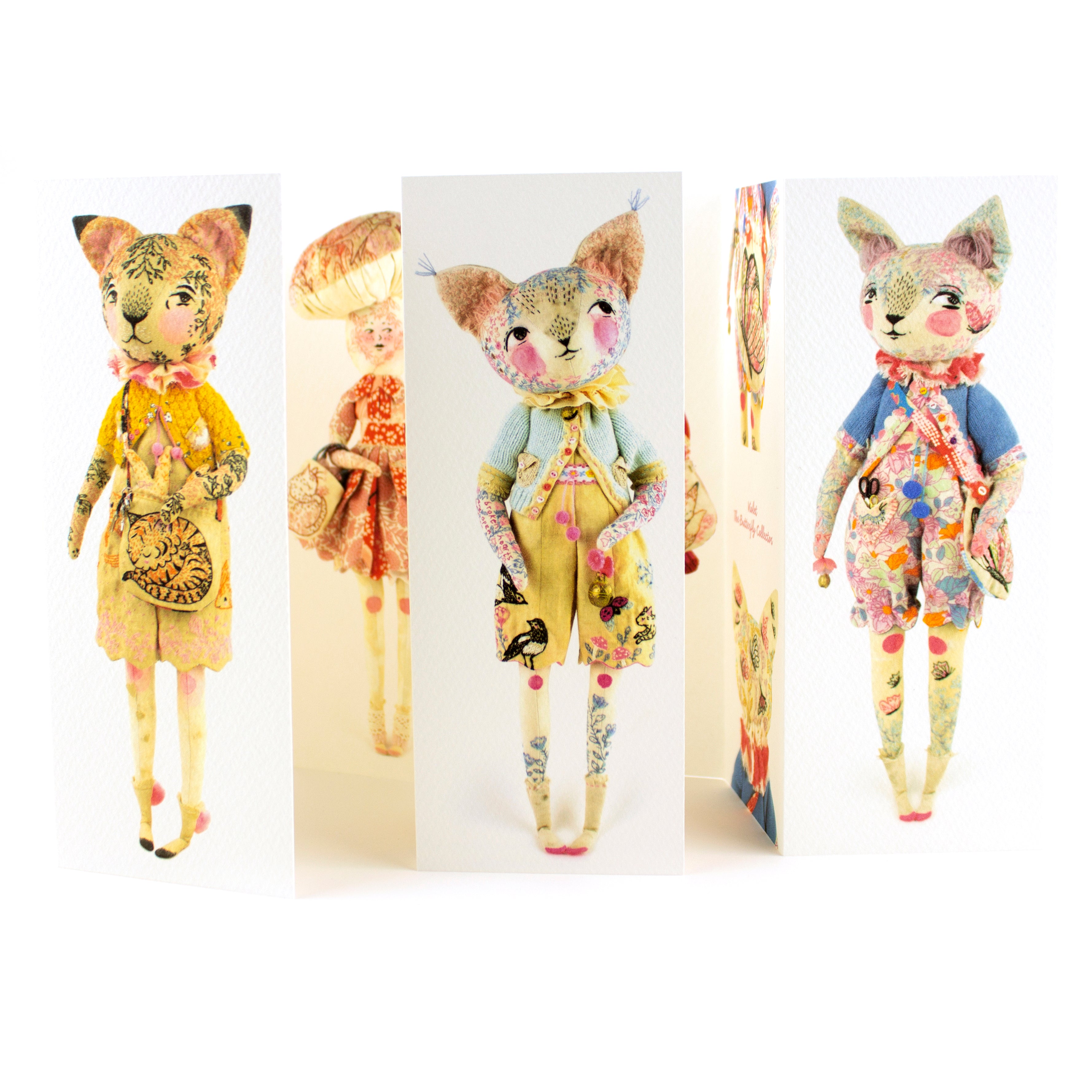 Concertina Book of Embroidered Art Dolls, Embroidery and Details - with FREE BOOKMARK