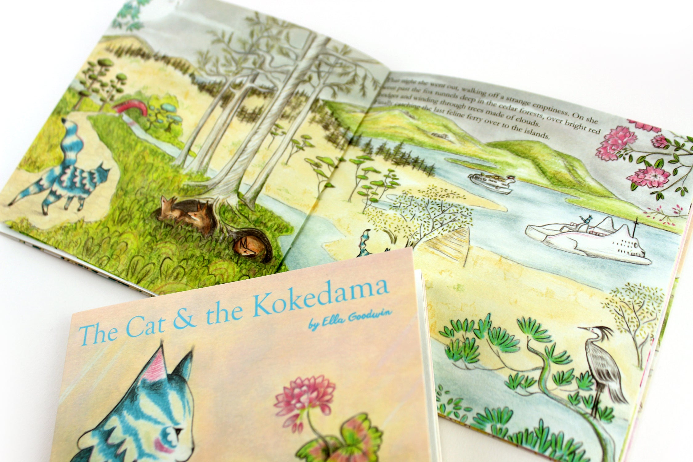 The Cat and the Kokedama - small illustrated picture book (15cm x 15cm)