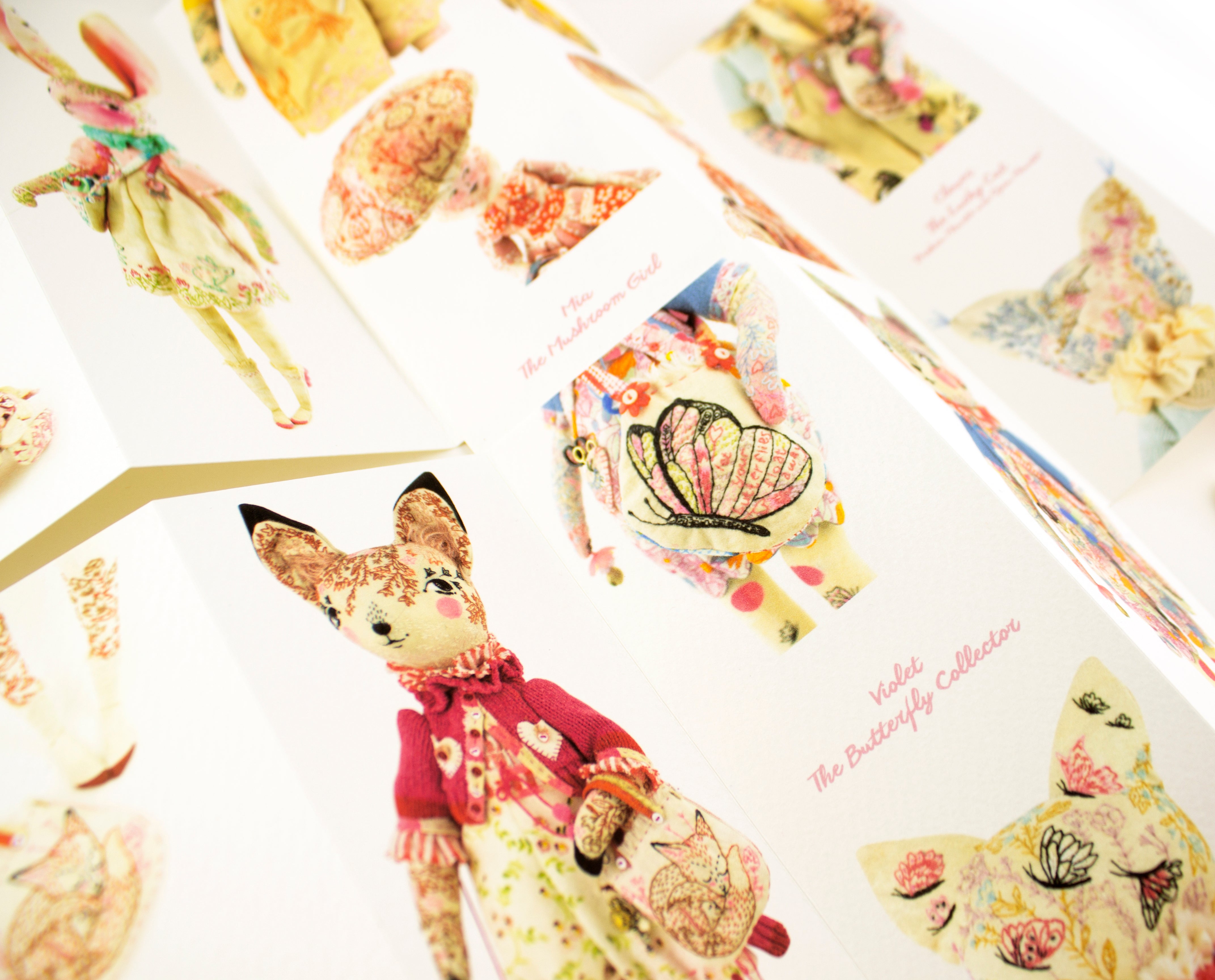Concertina Book of Embroidered Art Dolls, Embroidery and Details - with FREE BOOKMARK