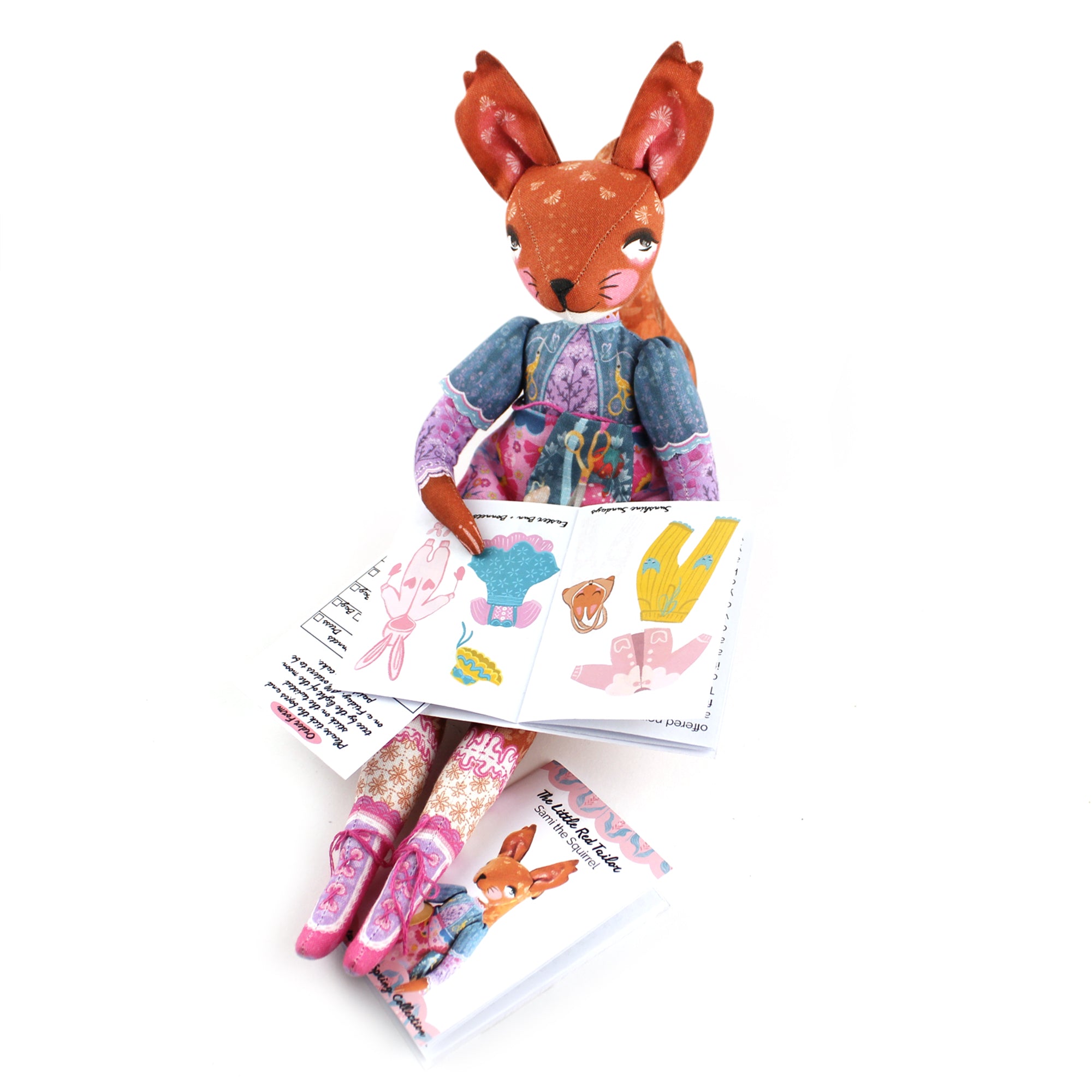 Sami the Sewing Squirrel with 12 page Handmade Illustrated Mini Book