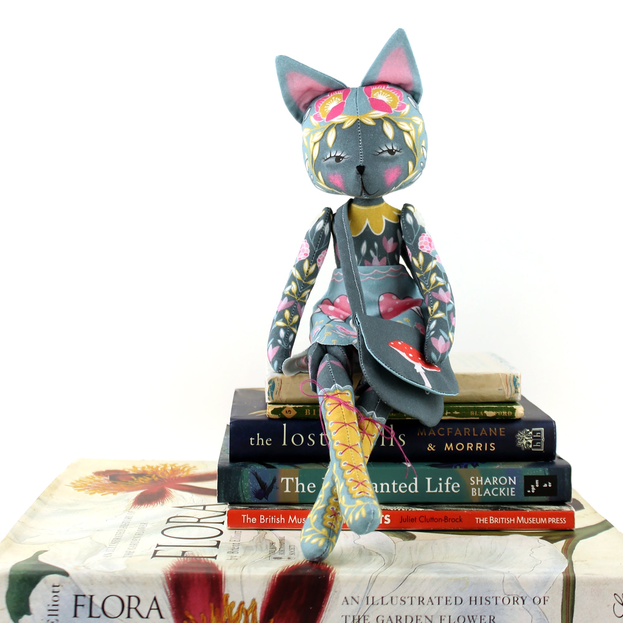 Flora the Forager Cat Doll and Mushroom Foraging Book