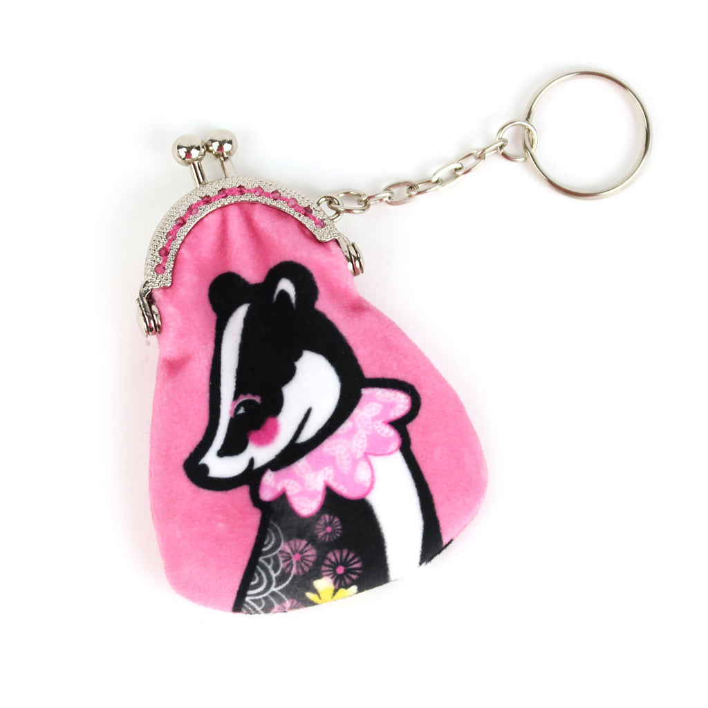 Pink Badger Mini Keyring Purse