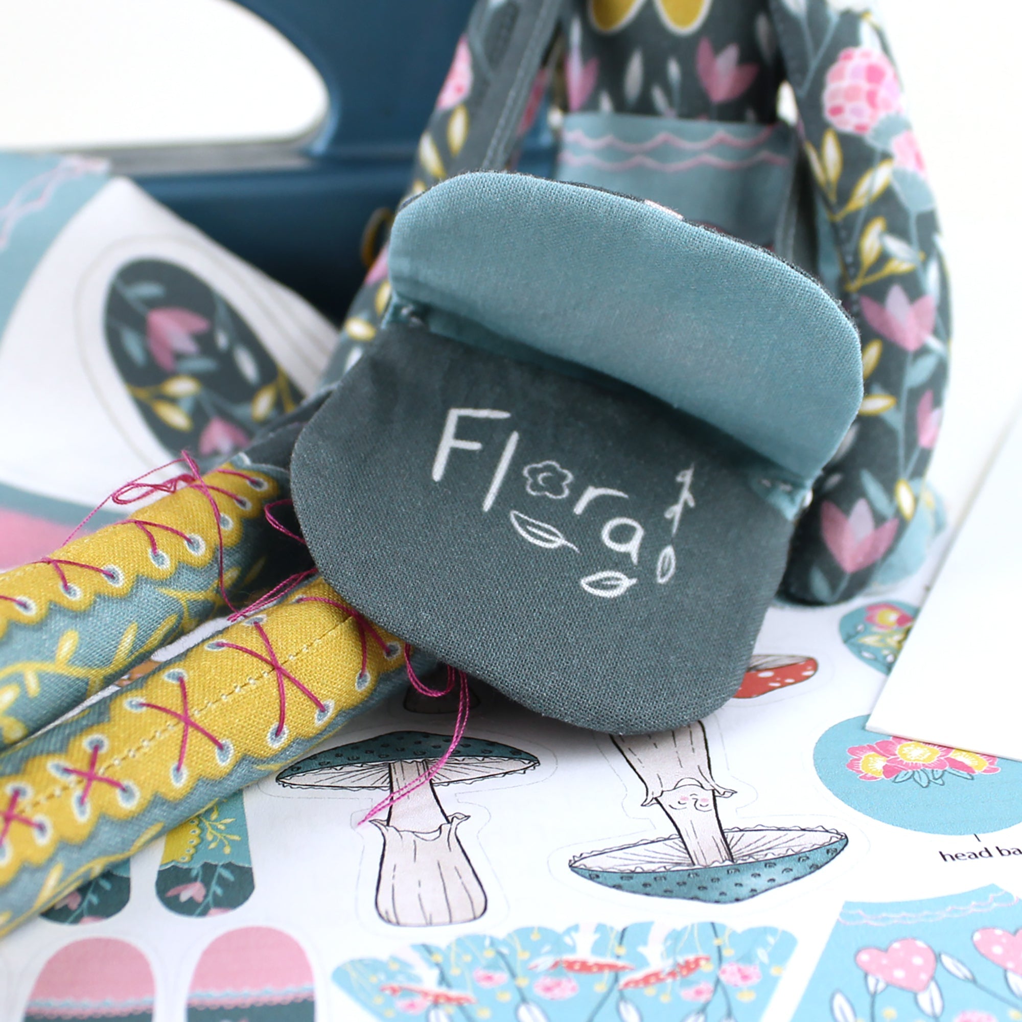 Flora the Forager Cat Doll and Mushroom Foraging Book