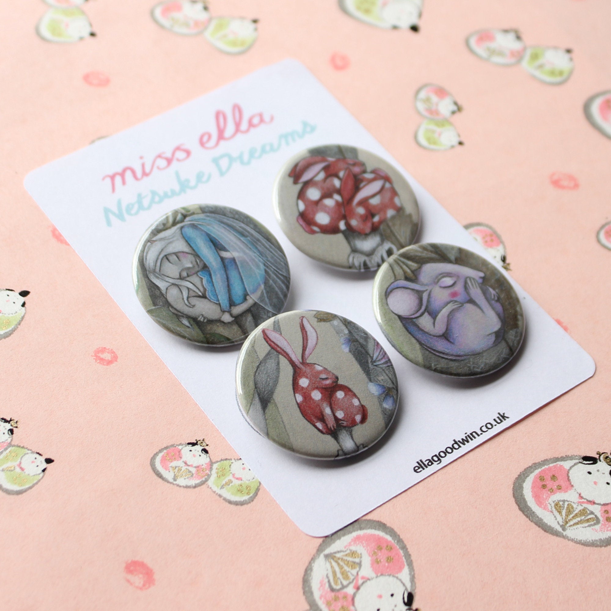 Netsuke Dreams Badges/Magnets