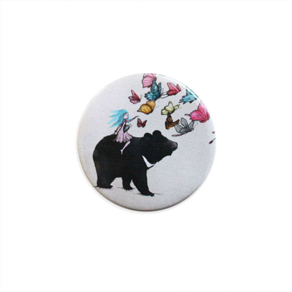 Moon Bear Butterflies Badges/Fridge Magnets