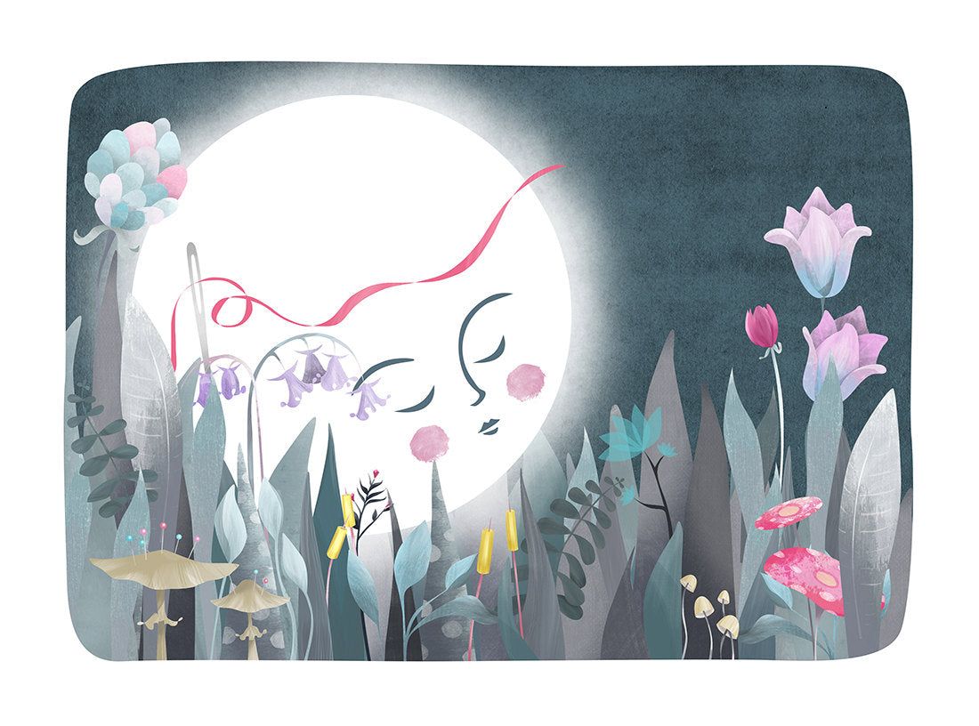 Moon Flowers Print