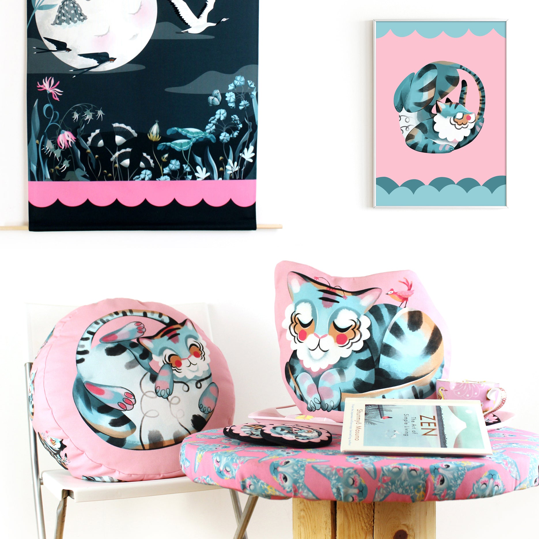 Pink Joyful Tiger Cushion