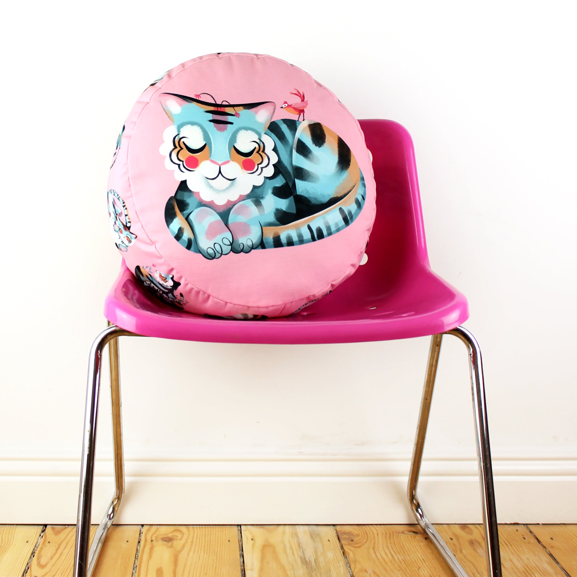 Pink Meditating Tiger cushion